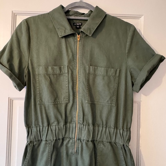 Reimagined by J. Crew Olive Utility Dress Cotton Blend Sz 6 - Picture 6 of 8